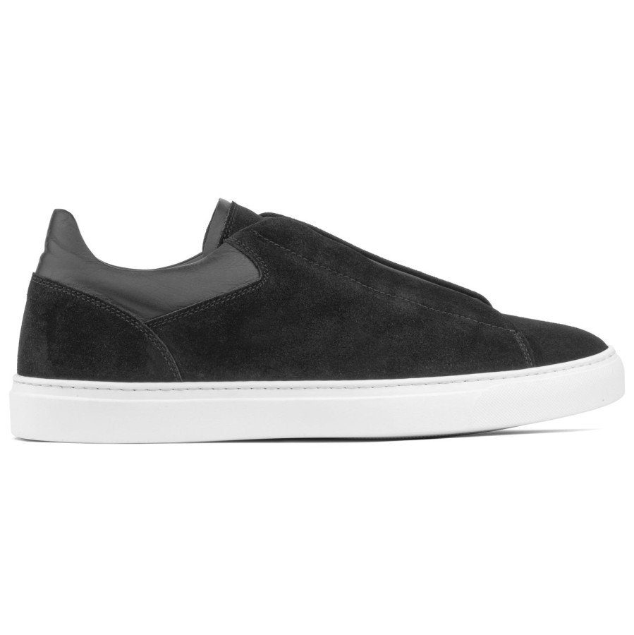 Shoes To Boot New York | Alberta Elastic Slip On Sneaker Black Suede