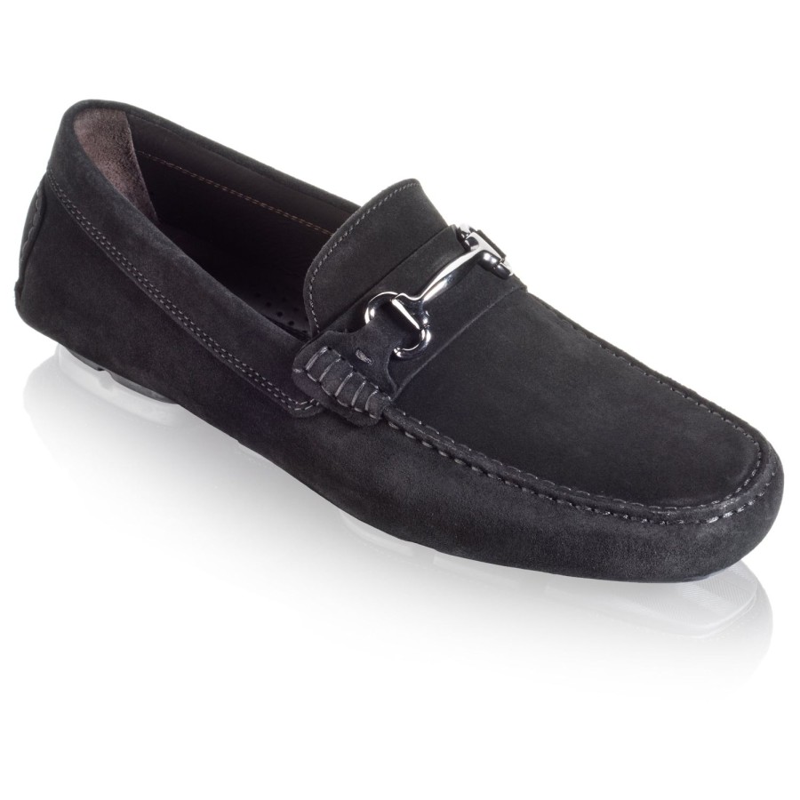 Shoes To Boot New York | Del Amo Suede Driving Shoe Black