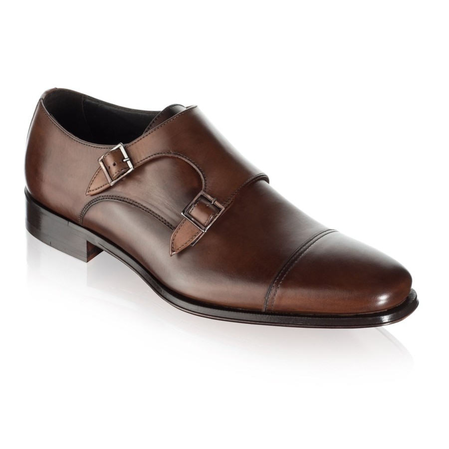 Shoes To Boot New York | Grant Calf Double Monkstrap Brown