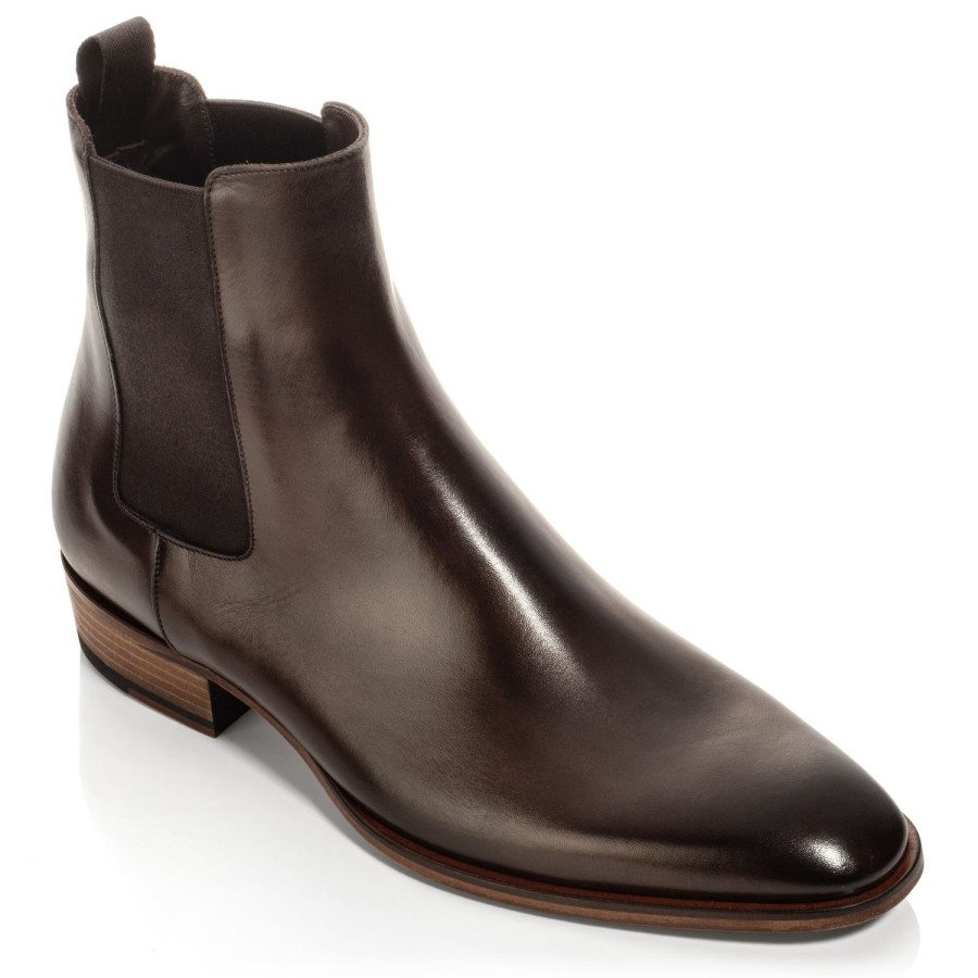 Shoes To Boot New York | Myles Dark Brown Burnish Calf Chelsea Boot Chesnut