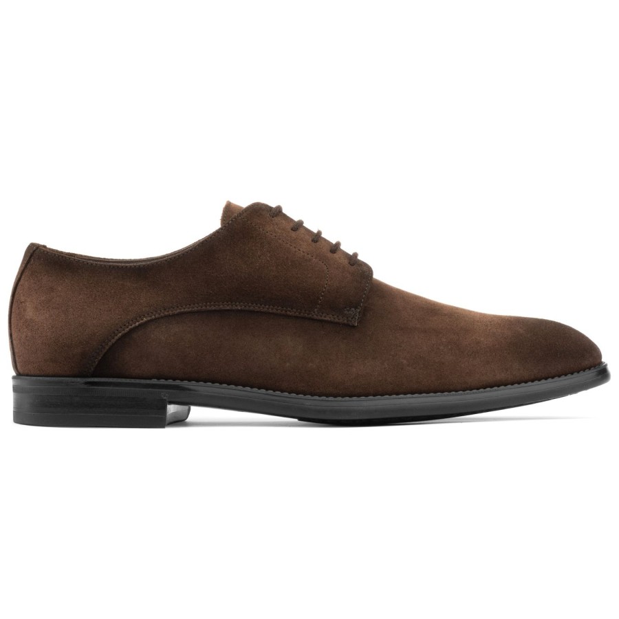 Shoes To Boot New York | Amedeo Derby Dark Brown Aero Suede