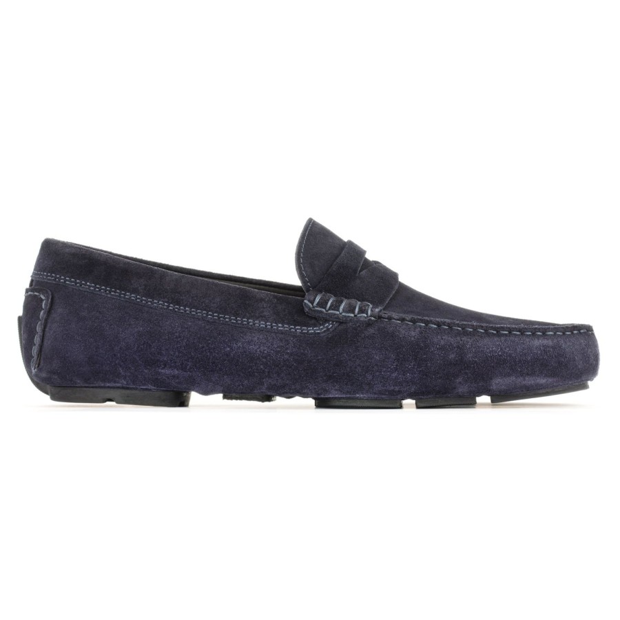 Shoes To Boot New York | Mitchum Suede Driving Shoe Navy Blue