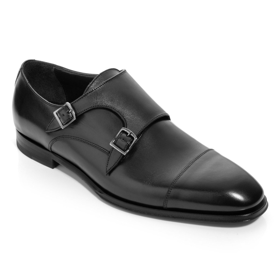 Shoes To Boot New York | Addison Double Buckle Monkstrap Black Calf